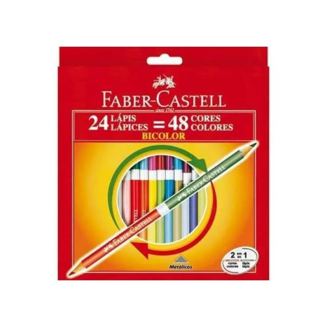Faber-Castell Bicolor Çift Uçlu Boya Kalemi Seti 24 Adet – 48 Canlı Renk ile Yumuşak ve Keyifli Boyama