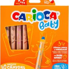 Carioca "3 in 1" Jumbo Bebek Ahşap Gövdeli Boya Kalemi 10'lu