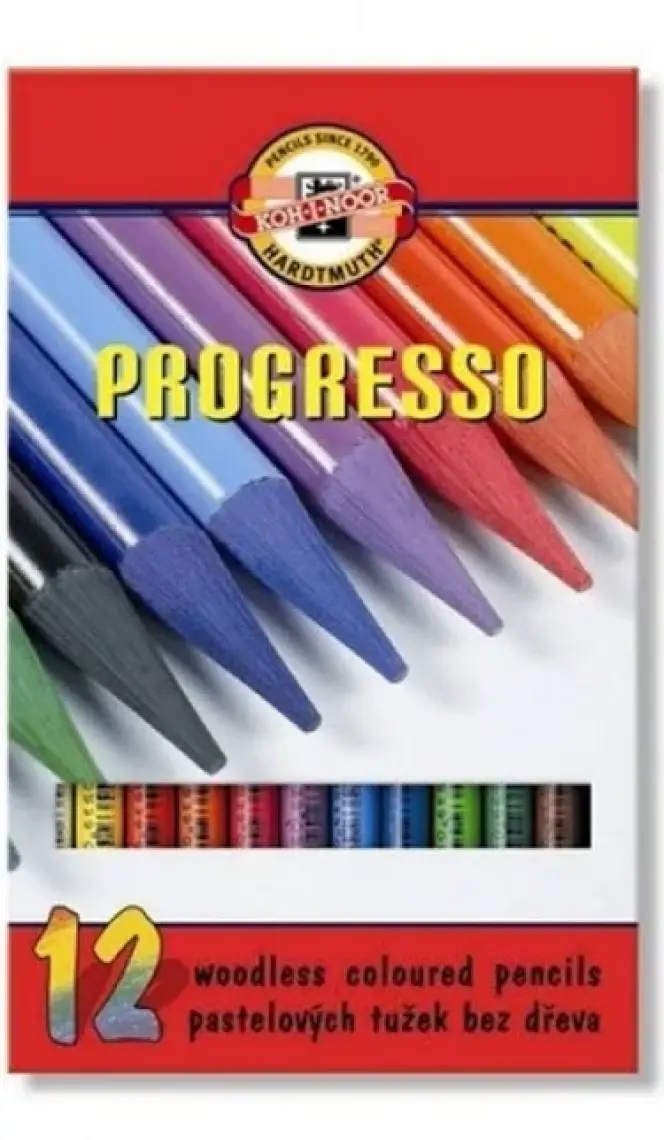 Koh-i Noor Progresso Ahşapsız Kuru Boya Seti 12'li N:8756