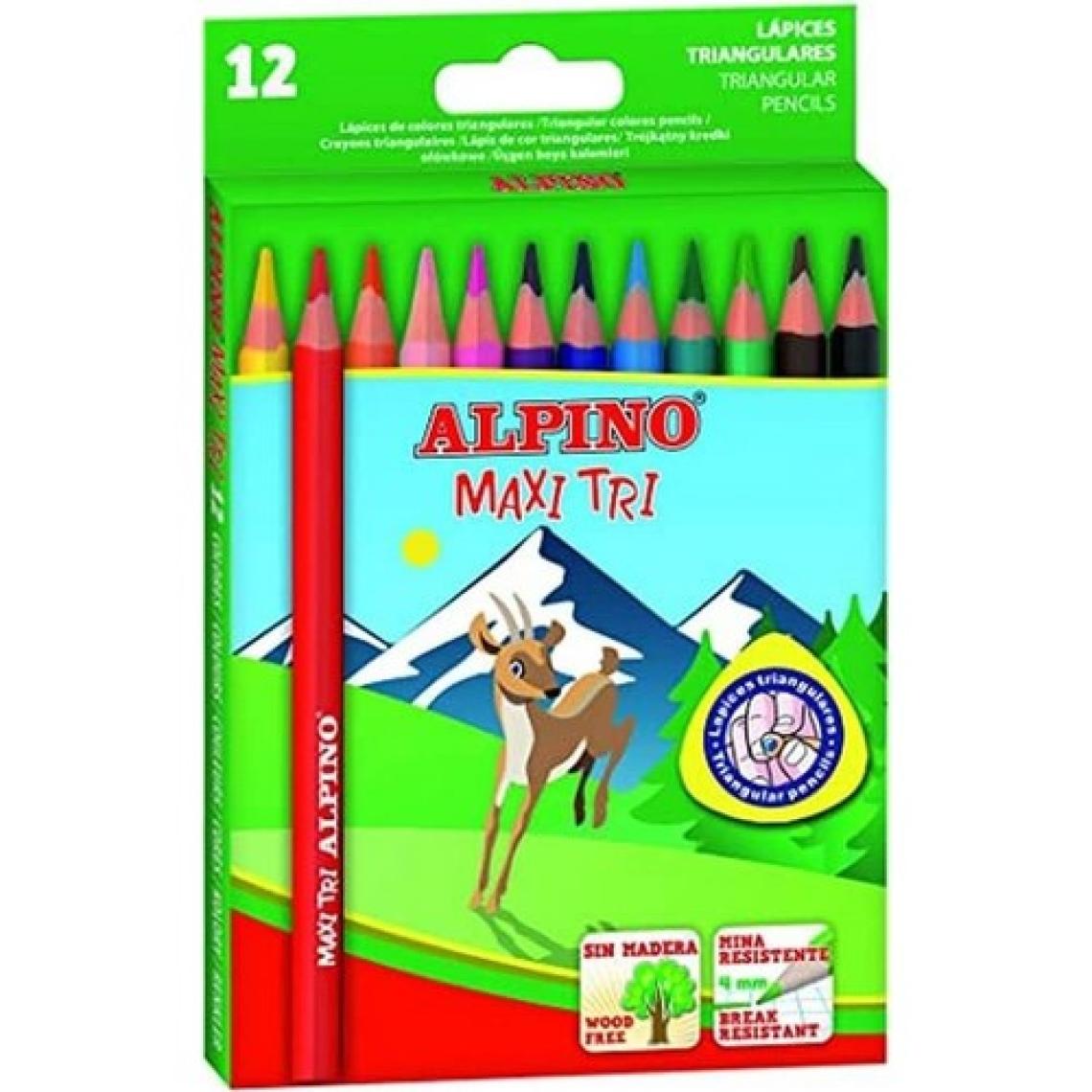 Artlantis 12 Renk Jumbo Kuru Boya 1 Paket Alpino Maxi Tri Üçgen Jumbo Kuruboya Kolay Tutuş Kalın Uçlu Kuruboya