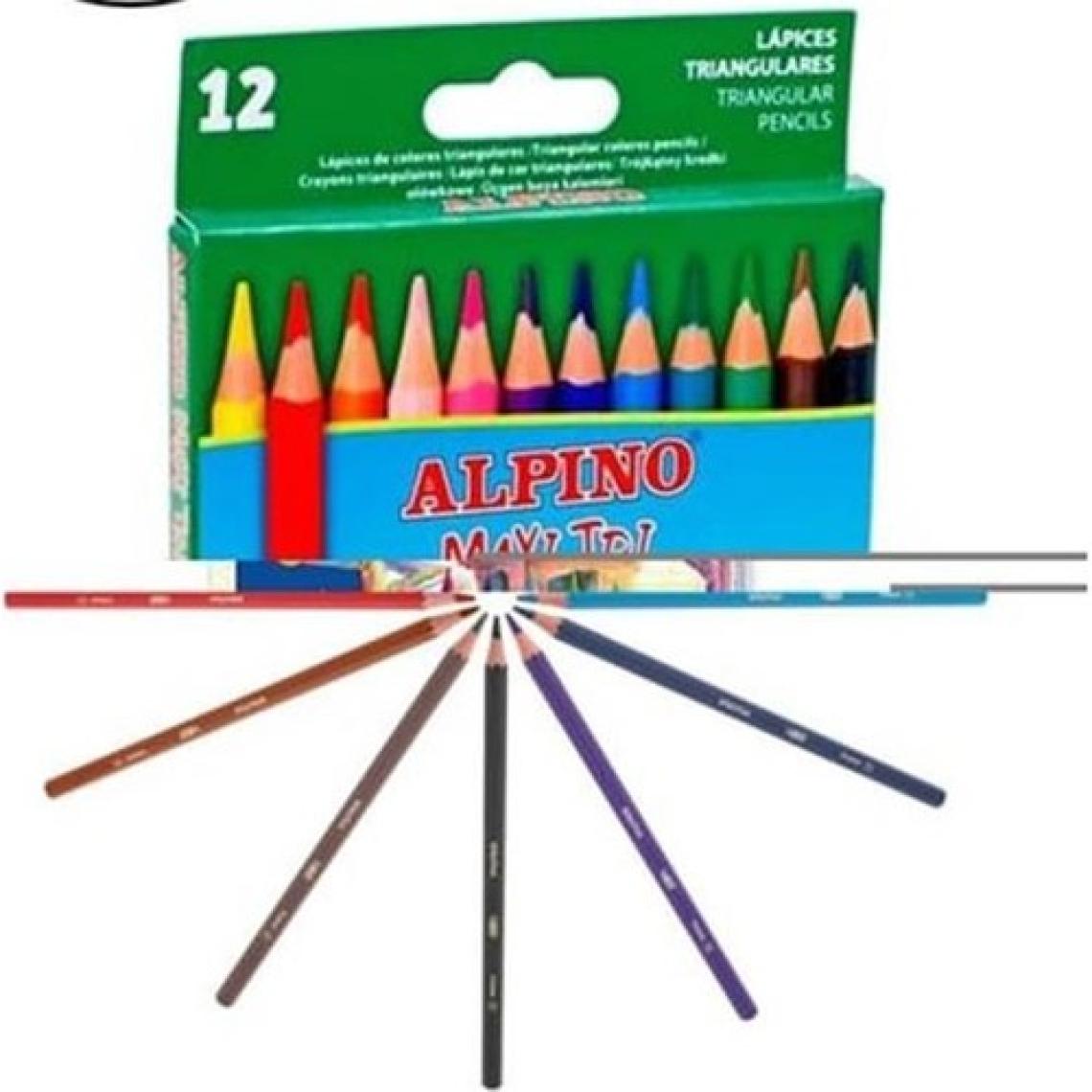 Artlantis 12 Renk Jumbo Kuru Boya 1 Paket Alpino Maxi Tri Üçgen Jumbo Kuruboya Kolay Tutuş Kalın Uçlu Kuruboya