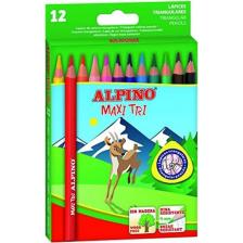 Artlantis 12 Renk Jumbo Kuru Boya 1 Paket Alpino Maxi Tri Üçgen Jumbo Kuruboya Kolay Tutuş Kalın Uçlu Kuruboya