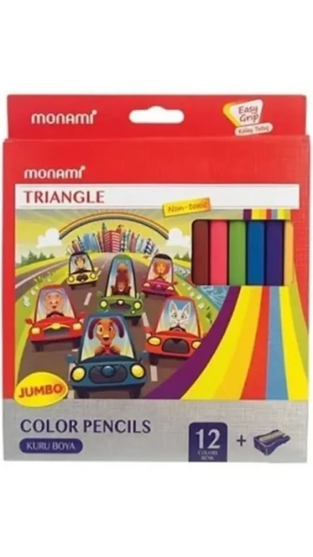 Monami Triangle Jumbo Üçgen Kuru Boya 12 Renk Mkb145012