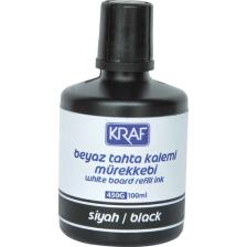 Kraf Beyaz Tahta Kalem Mürekkebi 100Ml Siyah 450G