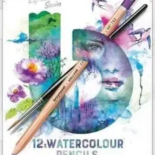 Bruynzeel Expression Aquarelle  Kuru-Sulu Boya Kalem Seti  12 Renk Metal Kutu