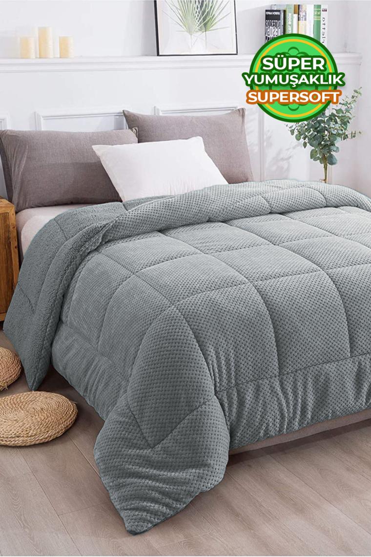 Evlen Home Collection Ultra Yumuşak Çift Taraflı Wellsoft Peluş Yorgan Çift Kişilik Yıkanabilir (Battaniye / Nevresim) 200 x 220 cm