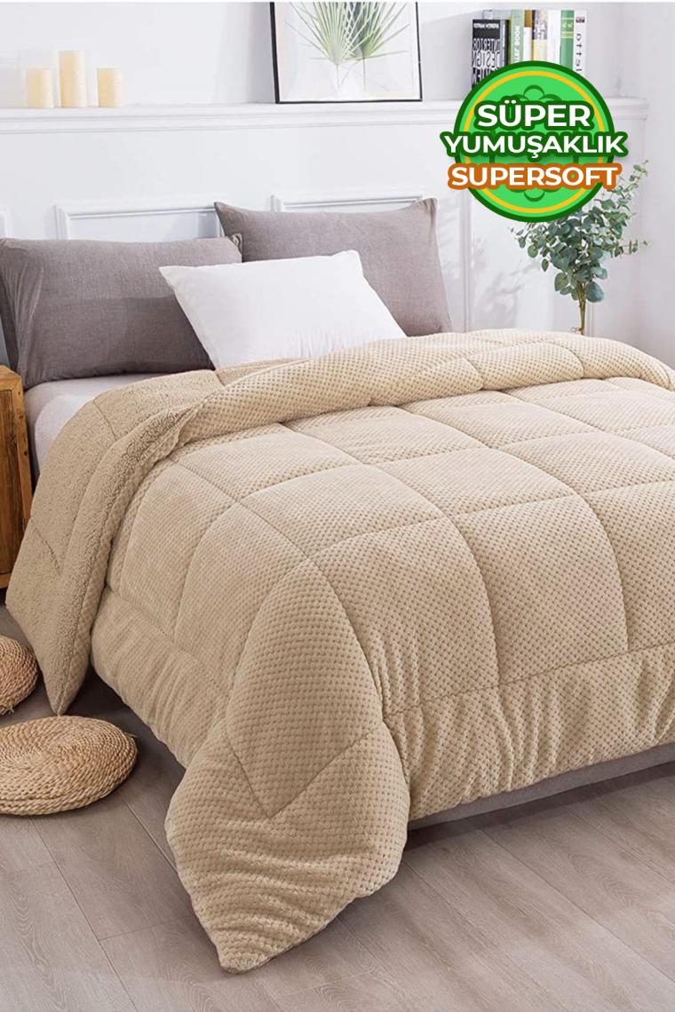 Evlen Home Collection Ultra Yumuşak Çift Taraflı Wellsoft Peluş Yorgan Çift Kişilik (Battaniye / Nevresim) 200X220 cm