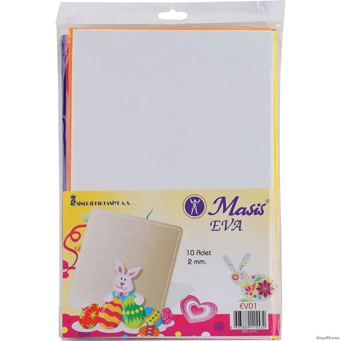 Masis A4 Ebat Yapışkanlı Eva 10 renk 1 Paket