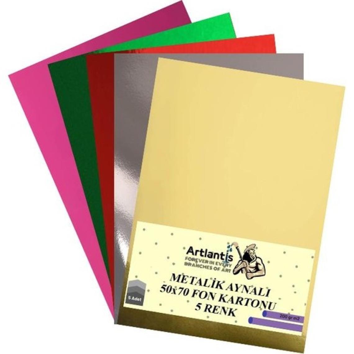 Artlantis Metalik Aynalı Fon Kartonu 50X70 5 Renk 1 Paket Artlantis Aynalı Metalik Fon Kartonu