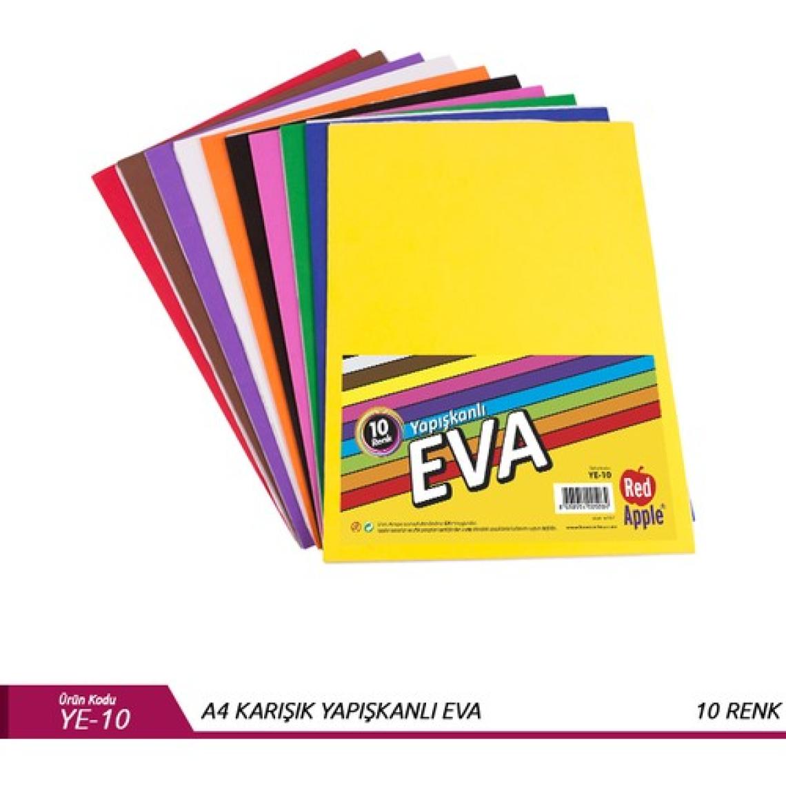 Red Apple A-4 Yapışkanlı Eva 10 Renk Ra Eva002