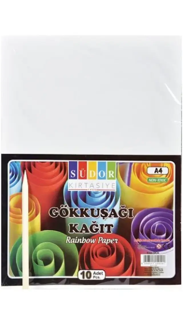 Südor 10 Adet Renkli A4 Boyutunda Gökkuşağı Desenli Kazımalı Sihirli Kağıt