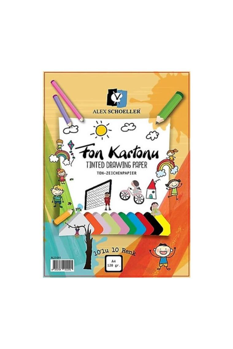 Kolej Alx-0091 Kolej Fon Kartonu A4 10'lu Karışık Renkli Fon Kartonu