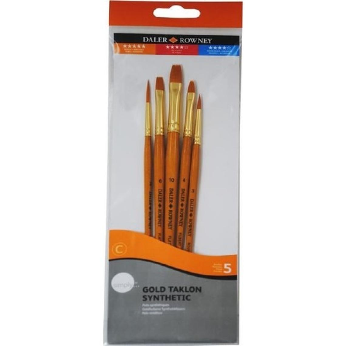 Daler Rowney Simply Gold Taklon Synthetic 5li Fırça Seti KOD:501