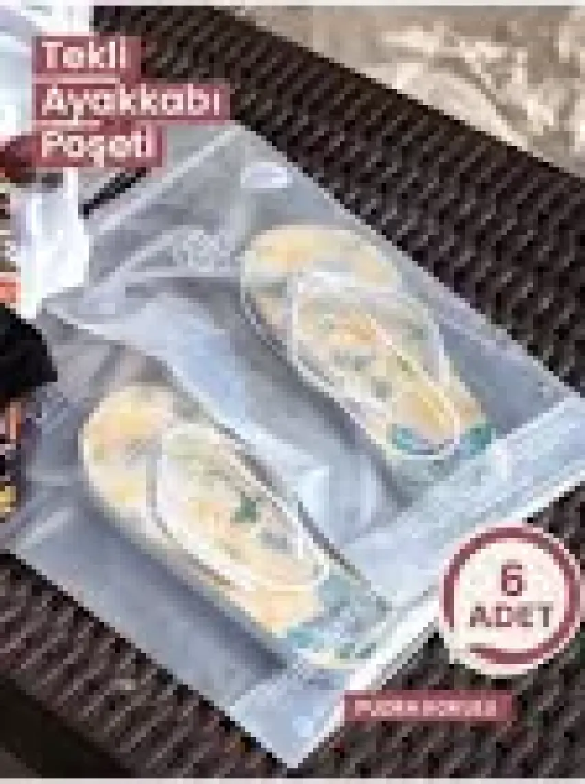 Palpak Tekli Paketlemeye Uygun Pudra Kokulu Ayakkabı Taşıma ve Saklama Poşeti-6'lı