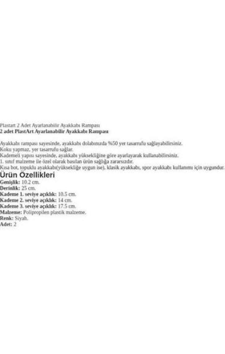 Plastart 2li Ayarlanabilir Ayakkabı Rampası