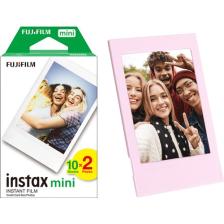 Fujifilm Instax Mini 12 Makine Uyumlu 20'li Film ve Pembe Fotoğraf Çerçevesi