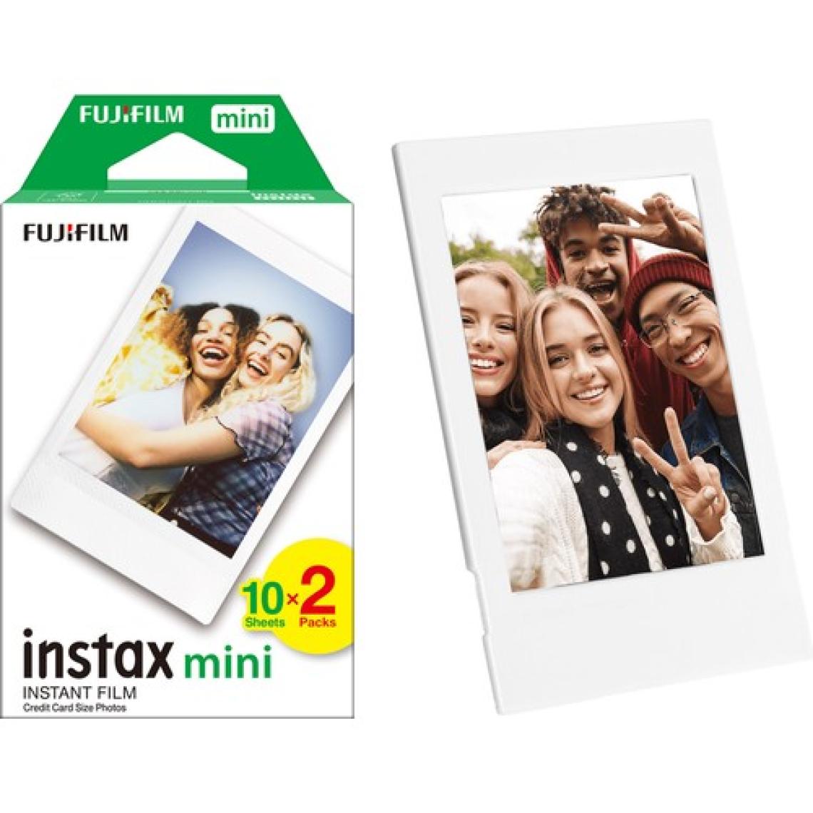 Instax Mini 12 Makine Uyumlu 20'li Film ve Beyaz Fotoğraf Çerçevesi