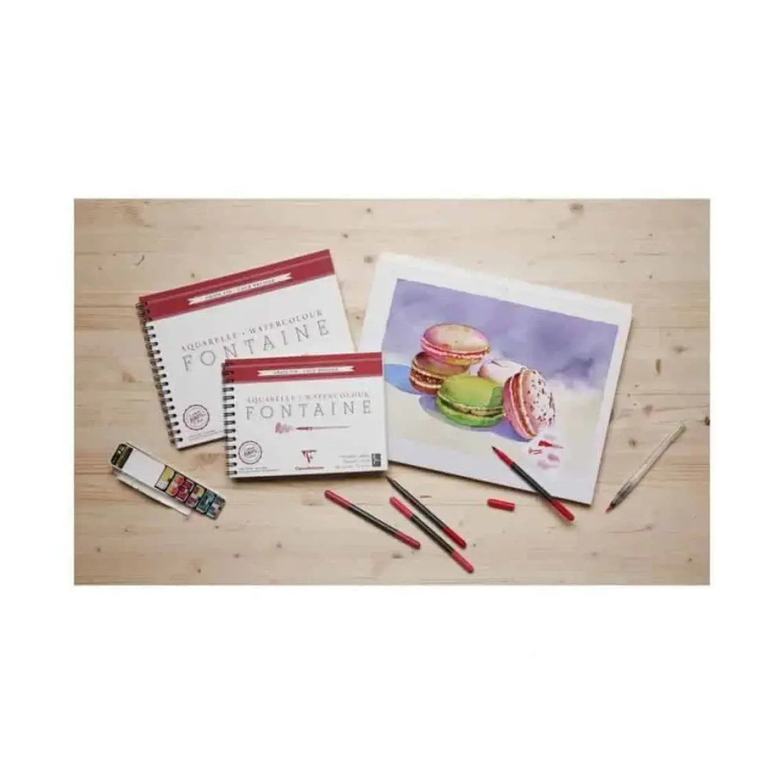Clairefontaine Fontaine 24x30 cm 10 Sayfa Kenarı Yapışkanlı Suluboya Bloğu FT96414