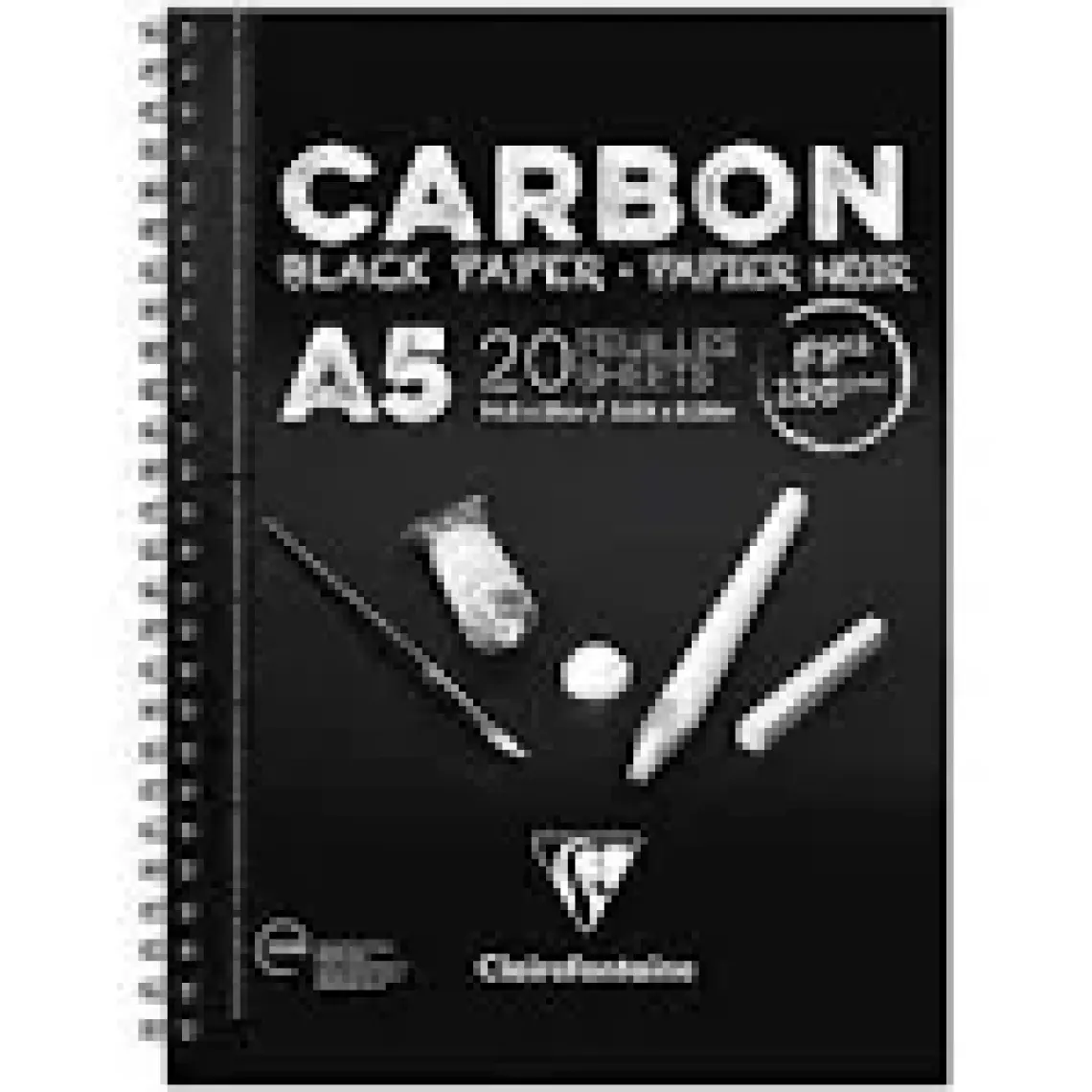 Clairefontaine Resim Defteri Carbon A5 Siyah Defter 20 Yaprak 97617