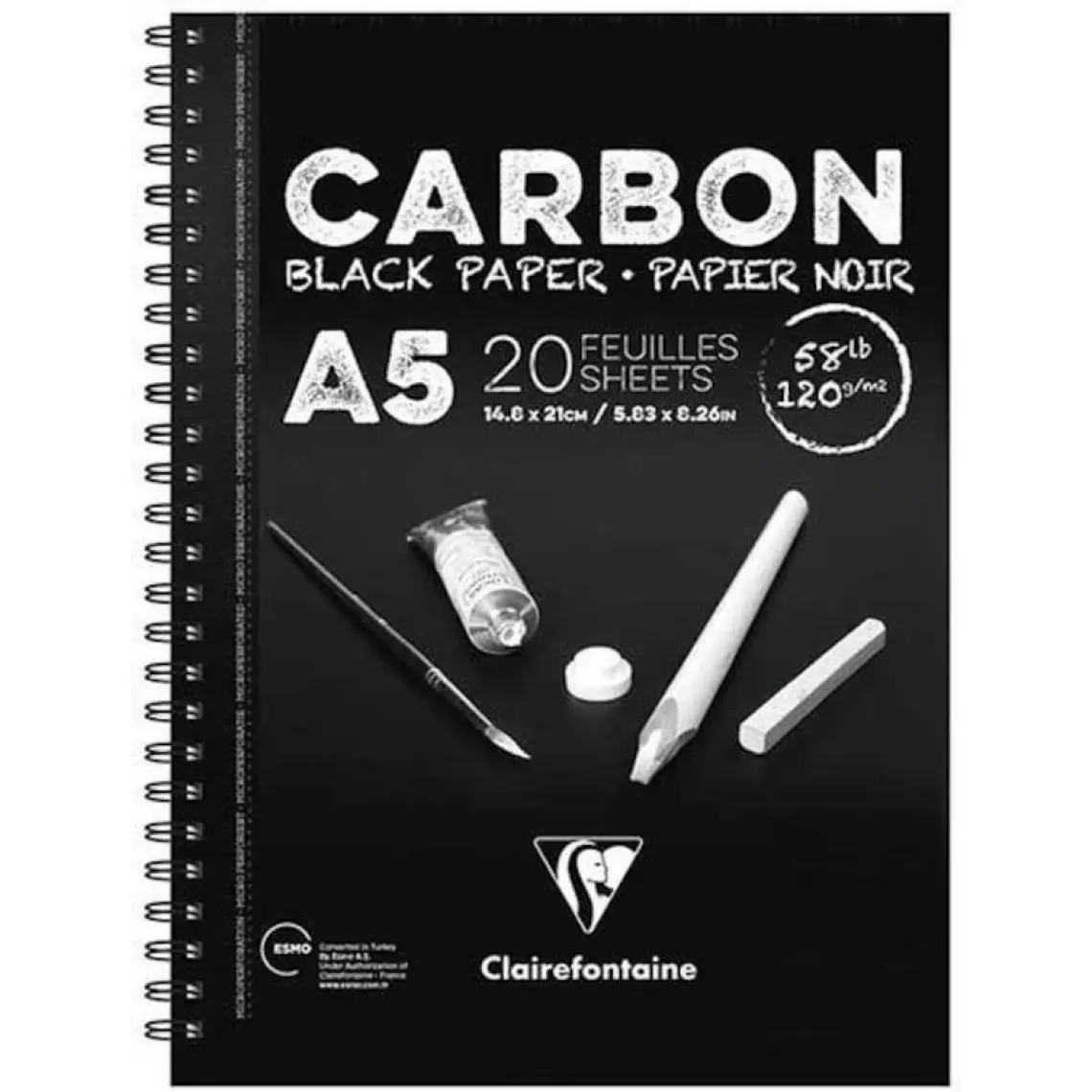 Clairefontaine Resim Defteri Carbon A5 Siyah Defter 20 Yaprak 97617