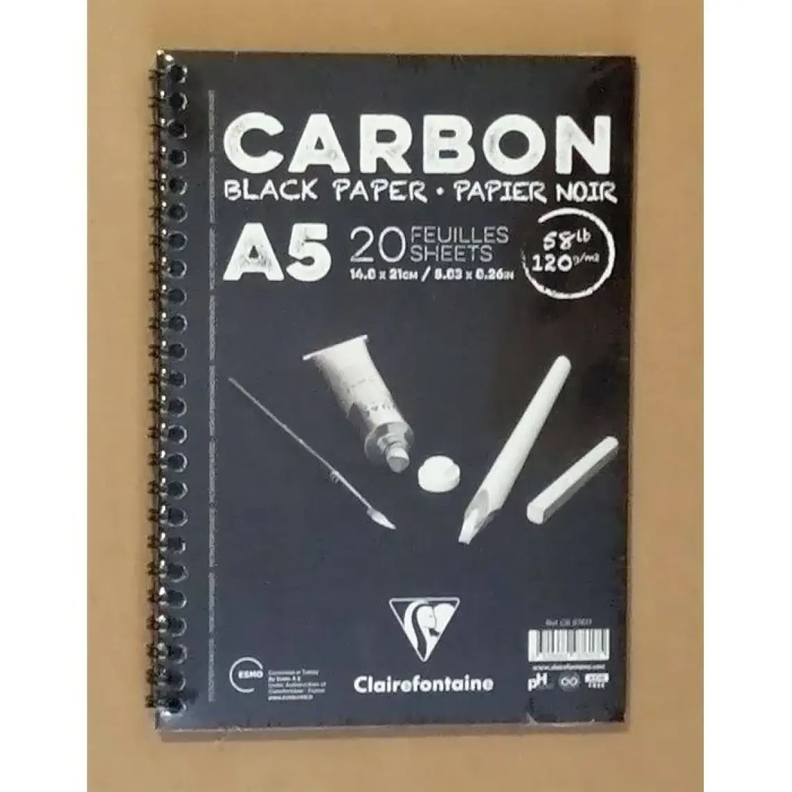 Clairefontaine Resim Defteri Carbon A5 Siyah Defter 20 Yaprak 97617
