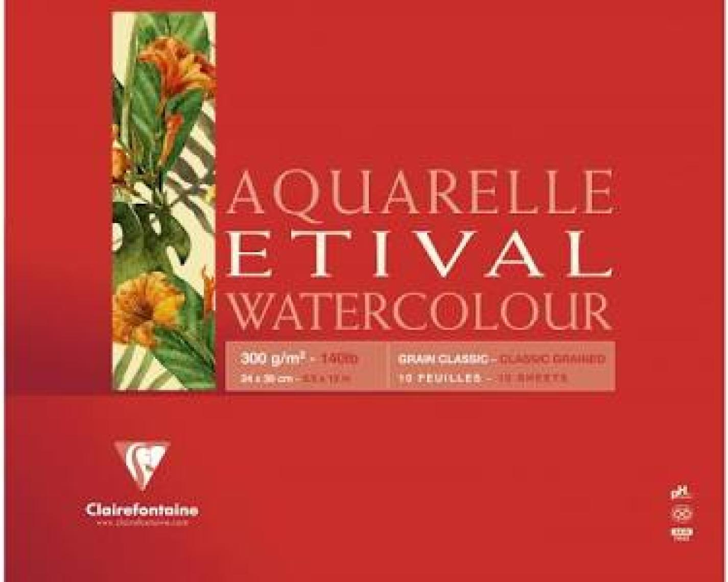 Clairefontaine Resim Defteri Etival Watercolor Suluboya 24X32 300Gr 30 Sayfa 93432