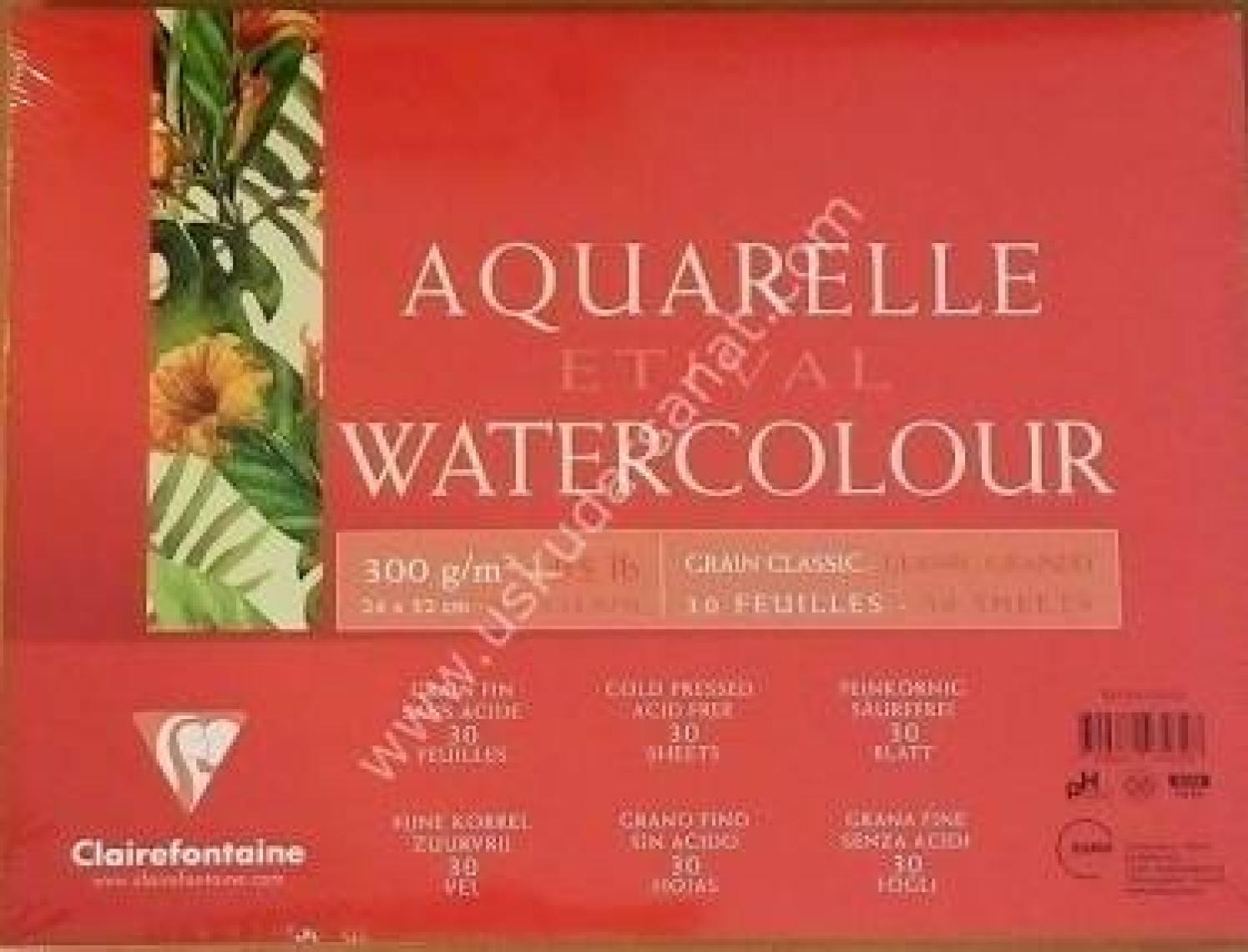 Clairefontaine Resim Defteri Etival Watercolor Suluboya 24X32 300Gr 30 Sayfa 93432