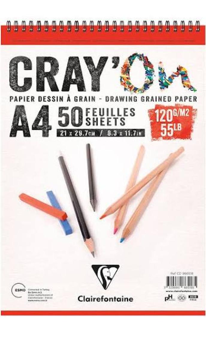 Clairefontaine Cray'On Çizim Blok A4 120gr 50 Yaprak