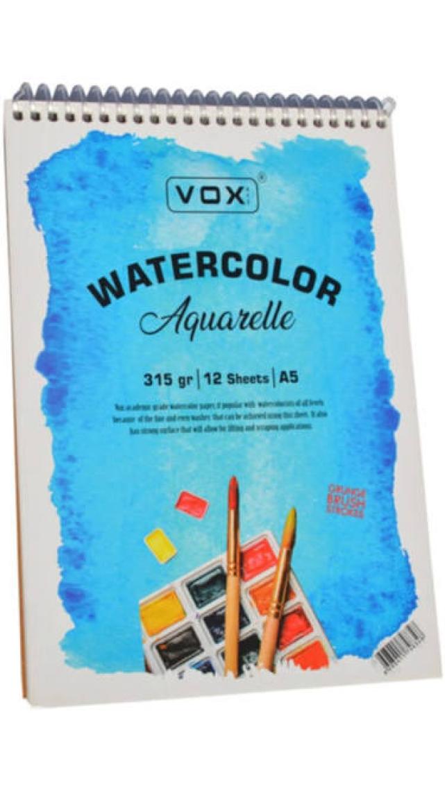 Vox Suluboya Aquarell Resim Defteri A5 315 gr 12 Sayfa