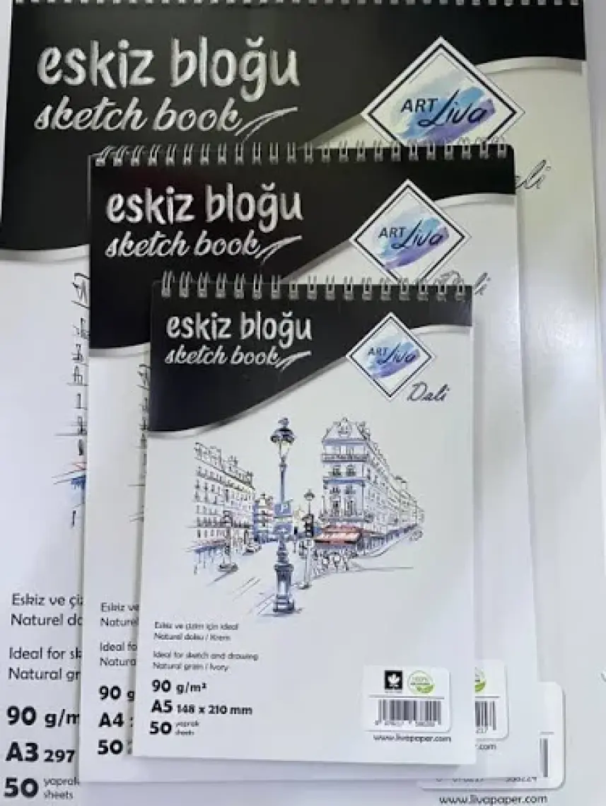 Art Liva Dali Eskiz ve Çizim Defteri 90GR A3 50 Yaprak