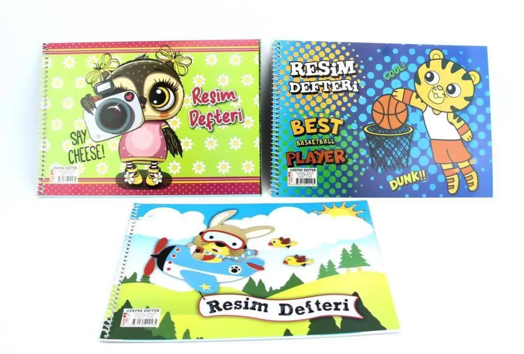 Defne Resim Defteri Spiralli Karton Kapak 15 Yaprak 17 x 24 cm