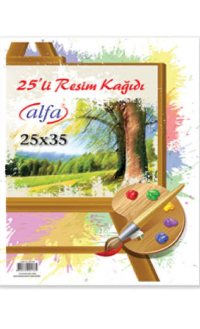 Alfa 25x35 cm Resim Kağıdı 25'li