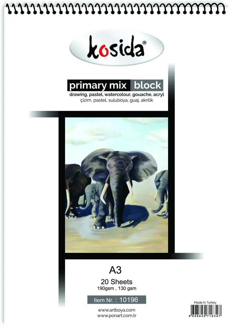 Kosida Primary Painting Blok A3 20 Sayfa 190GR 10 628 196