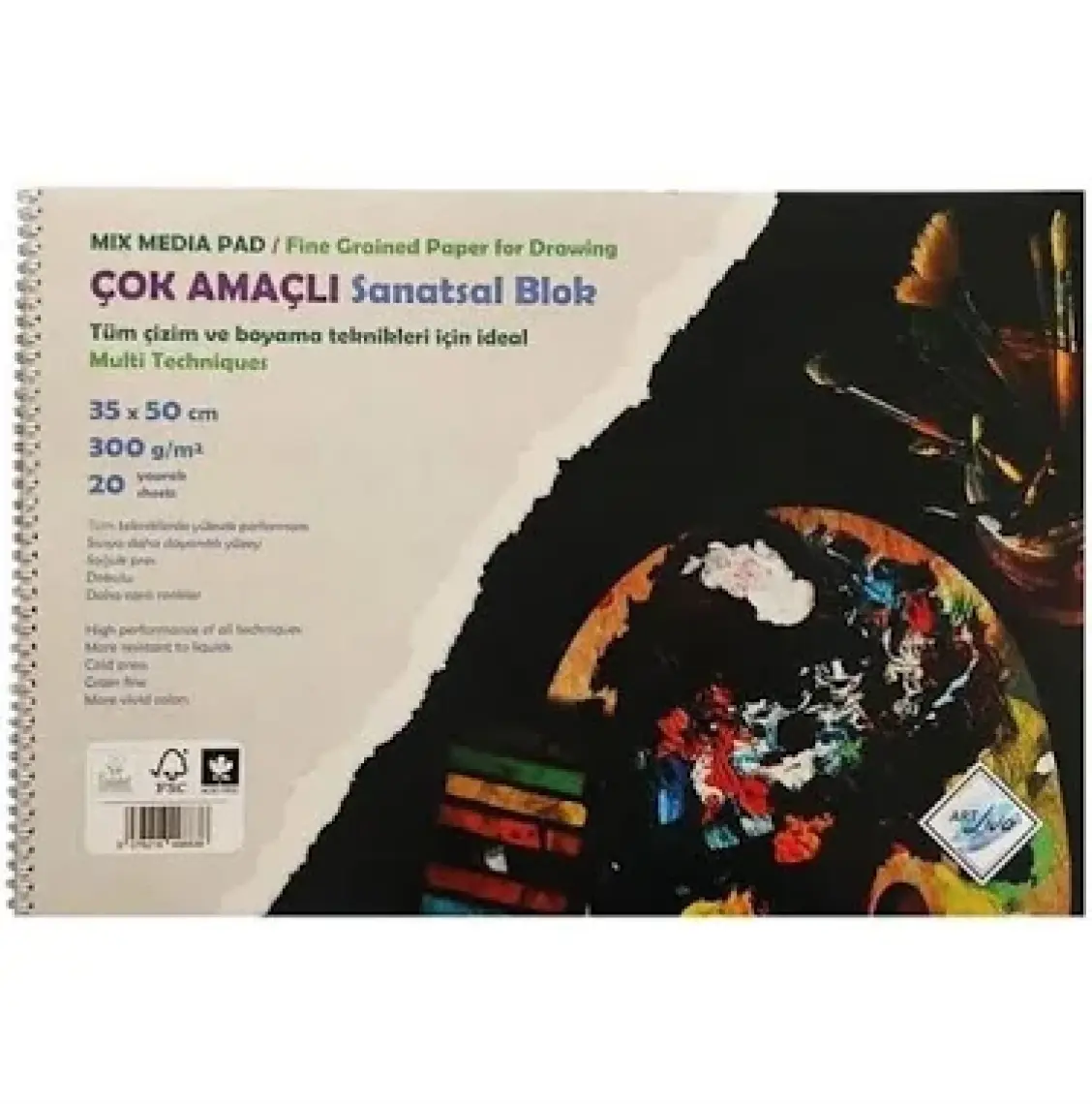 Art Liva Sulu Teknik Sanatsal Resim Defteri 35 x 50 cm