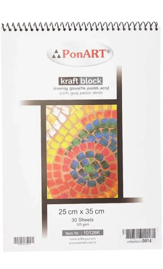 Ponart Kraft A3 Resim Defteri 25x35 125 gr 30 Yaprak