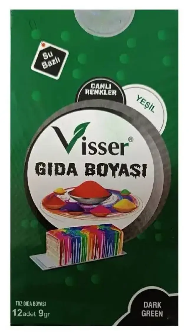 Hobi24 Visser Toz Gıda Boyası 9 Gram - Yeşil