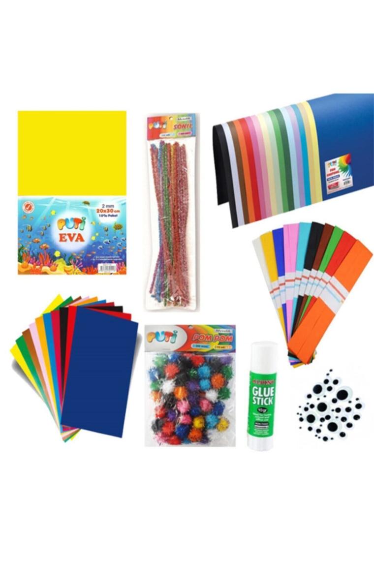 Anaoklu Etkinlik Seti,fon Kartonu,eva,ponpon 20mm,oynar Göz,krapon Kağıdı,elişi Kağıdı,şönil,stick