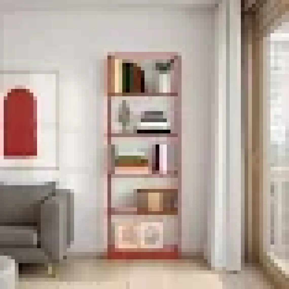 Adore Max 5 Raflı Kitaplık - Kırmızı Renk