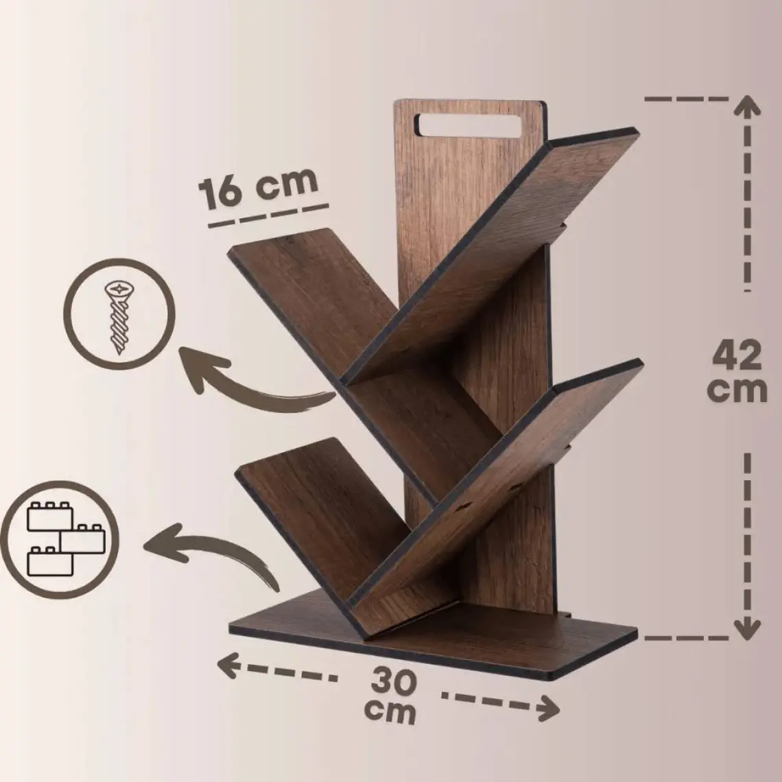 Vigo Wood Mk-20 Masaüstü Ağaç Kitaplık