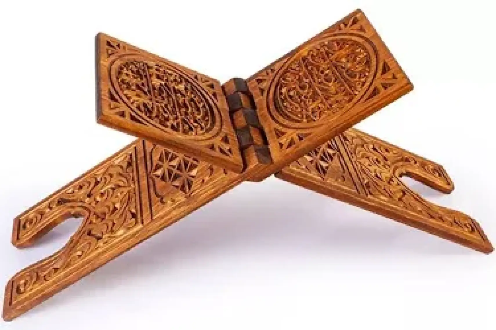 Kahverengi Oymalı Ahşap Rahle Büyük Boy  65 cm
