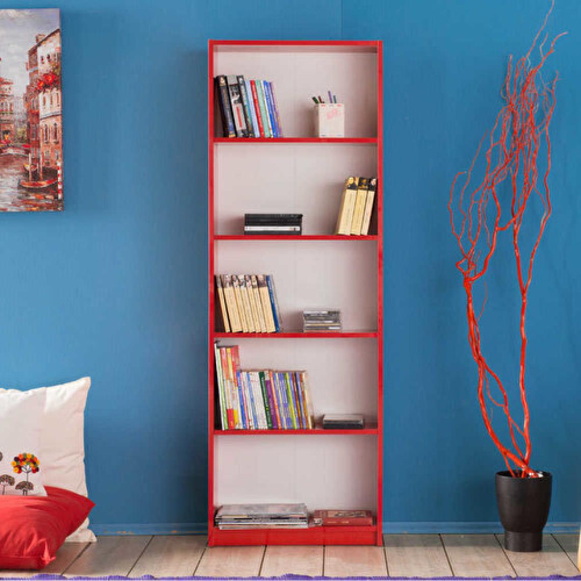 Adore Max 5 Raflı Kırmızı Kitaplık