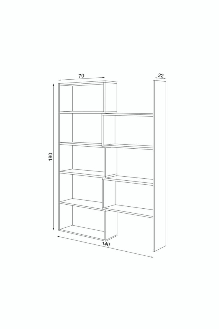 Bicabin Ayarlanabilir Raflı Dekoratif Modüler Kitaplık Beyaz Garda Decorative Bookshelf
