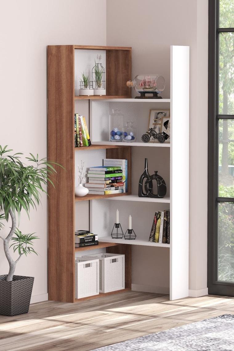 Bicabin Ayarlanabilir Raflı Dekoratif Modüler Kitaplık Beyaz Garda Decorative Bookshelf
