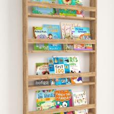 4 Raflı 120 X 74 Cm Montessori Kitaplık Eğitici Çocuk Kitaplığı Çam