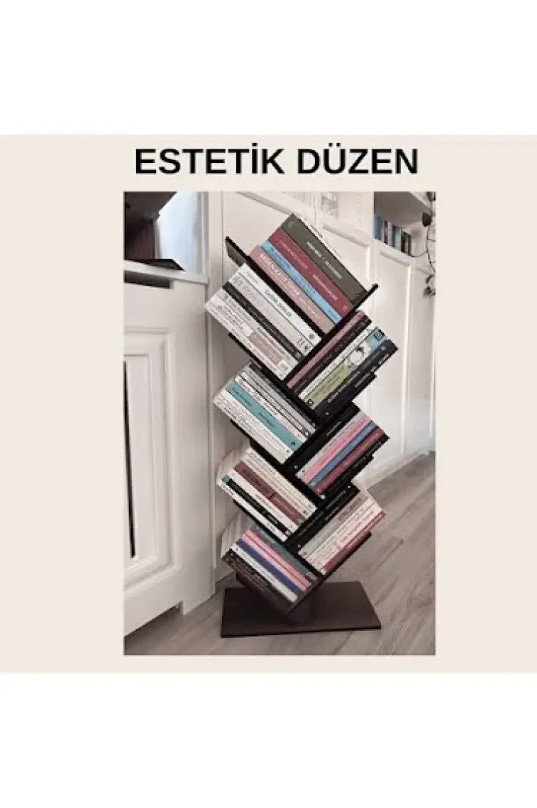 MK10 - Geometrik 8 Raflı Ağaç Kitaplık