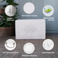 Cuty Home Ok Home Ev Tekstil Baskılı Beyaz Hurç 3'lü Set