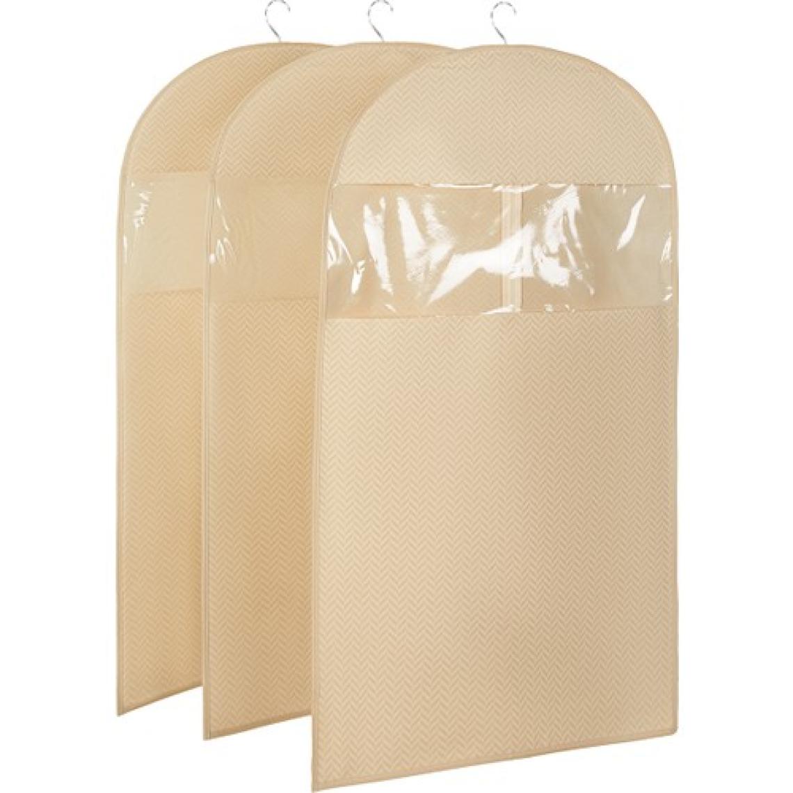 Ocean Home Textile 3 Adet Bej Balıksırtı Elbise Kılıfı Takım Elbise Kılıfı Kıyafet Taşıma Kılıfı Gamboç 60x100 cm