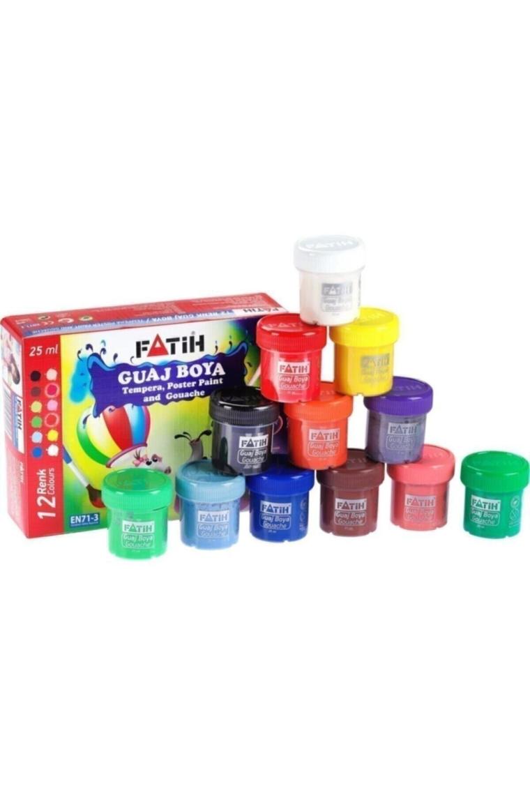Fatih 25 ml 12 Renk Guaj Boya