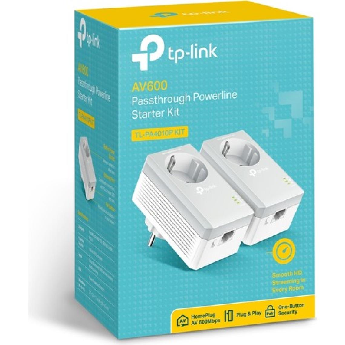 TP-Link TL-PA4010P KIT | Powerline Adaptör Seti | AV600 Mbps | Priz Soketli Tasarım | Ethernet Port | Tak ve Çalıştır | Kolay Kurulum | Tüm Modem ve Router Modelleri ile Uyumludur