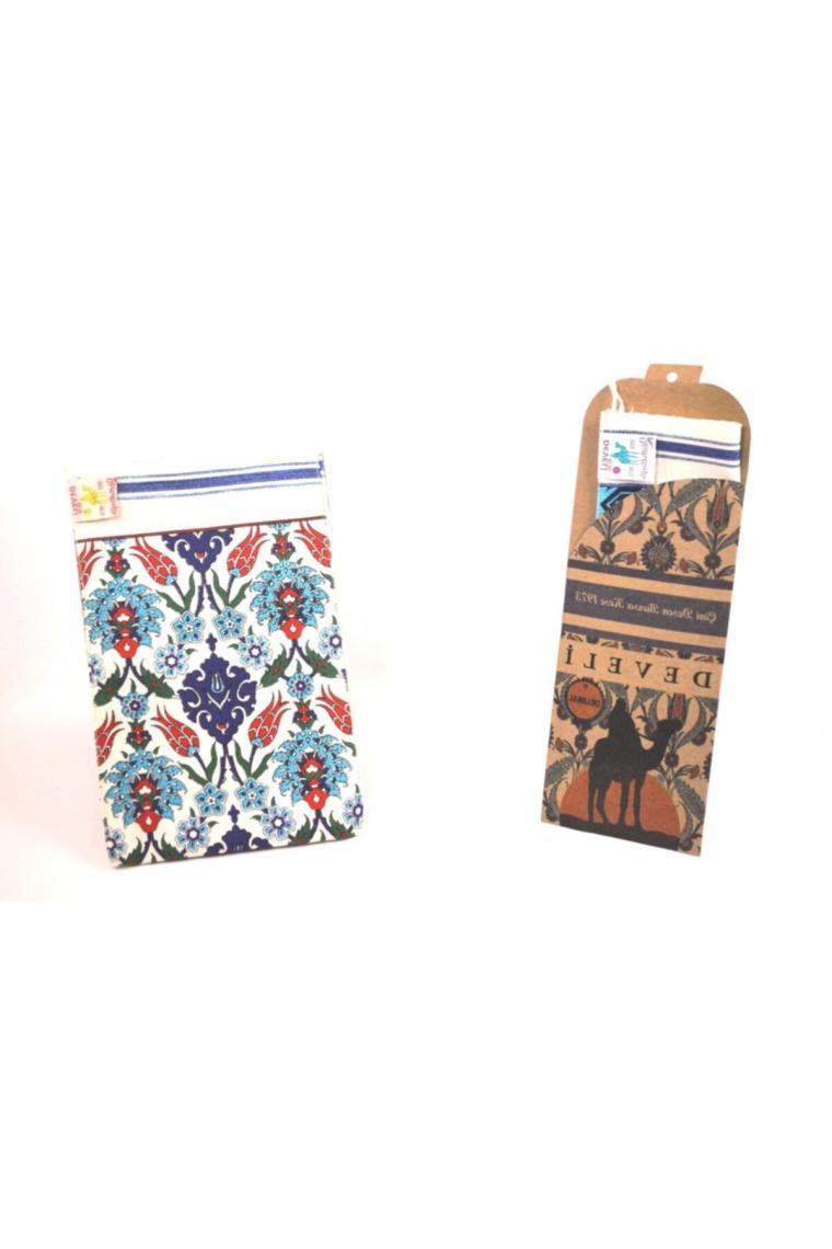 Kese 1973 Kırmızı Lale Çini Baskılı Banyo & Hamam Kese